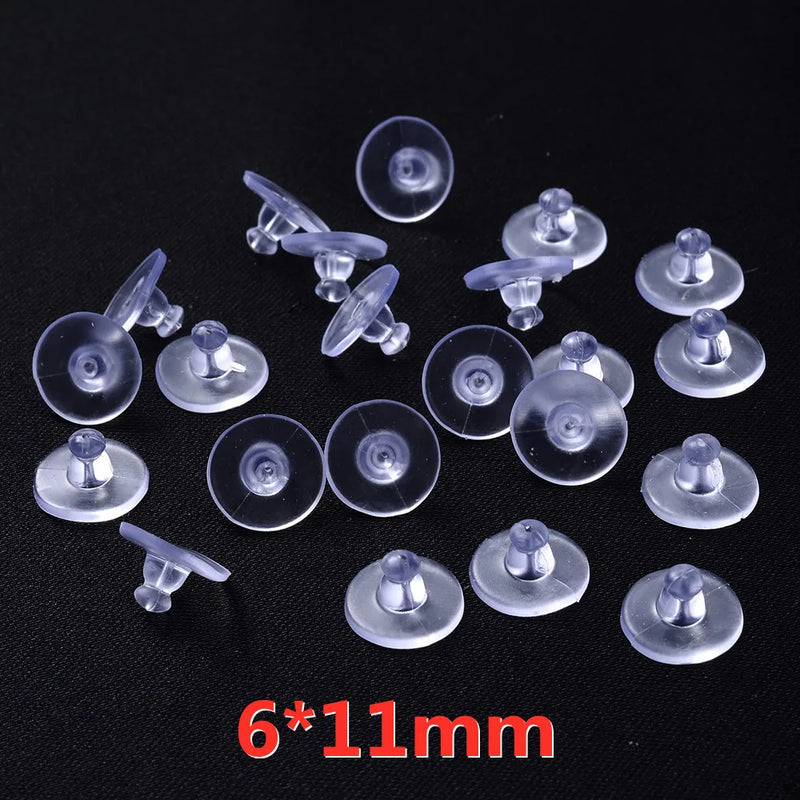 100-500 pçs transparente macio borracha de silicone brinco volta orelha rolha fecho para fazer brinco diy jóias descobertas atacado
