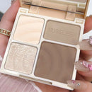 Destaque reparação fosco brilho fino abrangente paleta de quatro cores silhueta nariz sombra paletas de maquiagem rosto brilho