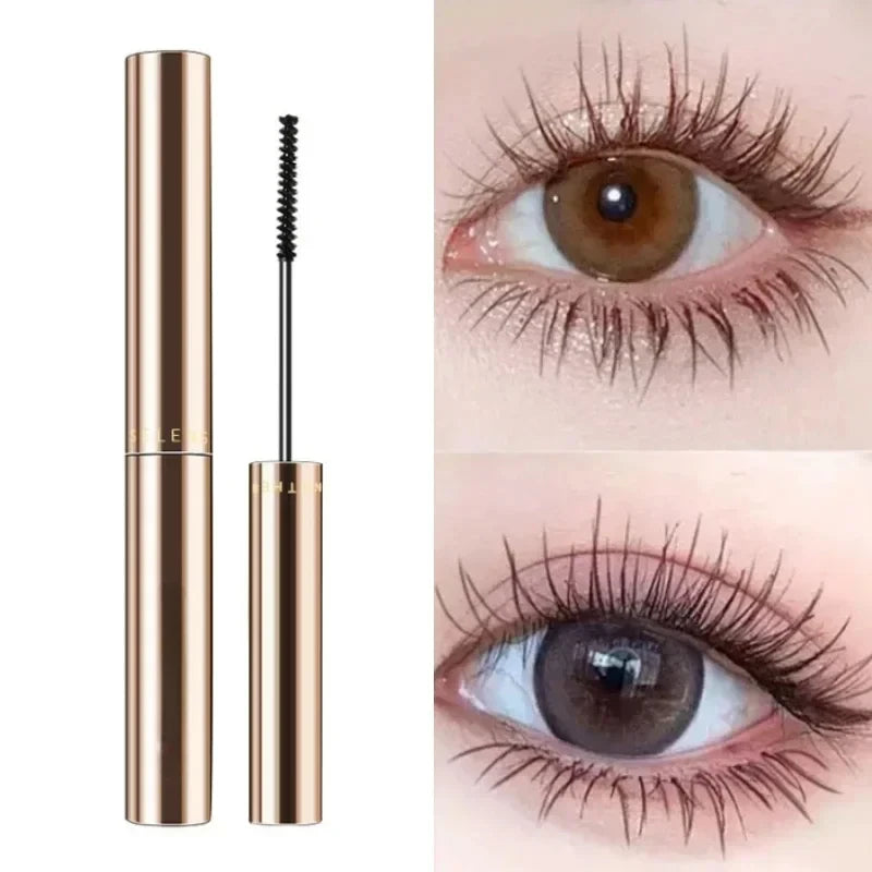 Rímel de fibra de seda 4d, curvador grosso, ultrafino, extensão de cílios, preto, marrom, à prova d'água, feminino, cosmético para os olhos