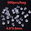 100-500 pçs transparente macio borracha de silicone brinco volta orelha rolha fecho para fazer brinco diy jóias descobertas atacado