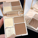 Destaque reparação fosco brilho fino abrangente paleta de quatro cores silhueta nariz sombra paletas de maquiagem rosto brilho