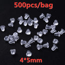 100-500 pçs transparente macio borracha de silicone brinco volta orelha rolha fecho para fazer brinco diy jóias descobertas atacado