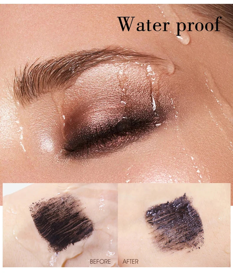 Rímel de seda 5D com olhos grandes, conteúdo e comprimento pretos fortes e duradouros, rímel à prova d'água e sem aglomeração e prolongado.