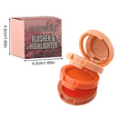 3 em 1 fosco iluminador blush paleta perolado blush brilhante sombra multifuncional rosto maquiagem paleta cosméticos femininos quente