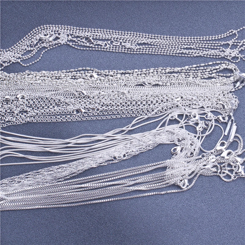 1 peça 925 prata esterlina 16-30 polegadas rolo grânulo figaro corrente colar para homens mulheres 9 designs joias da moda