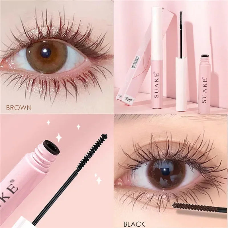 Rímel de fibra de seda 4d, curvador grosso, ultrafino, extensão de cílios, preto, marrom, à prova d'água, feminino, cosmético para os olhos