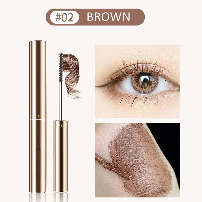 Rímel de fibra de seda 4d, curvador grosso, ultrafino, extensão de cílios, preto, marrom, à prova d'água, feminino, cosmético para os olhos