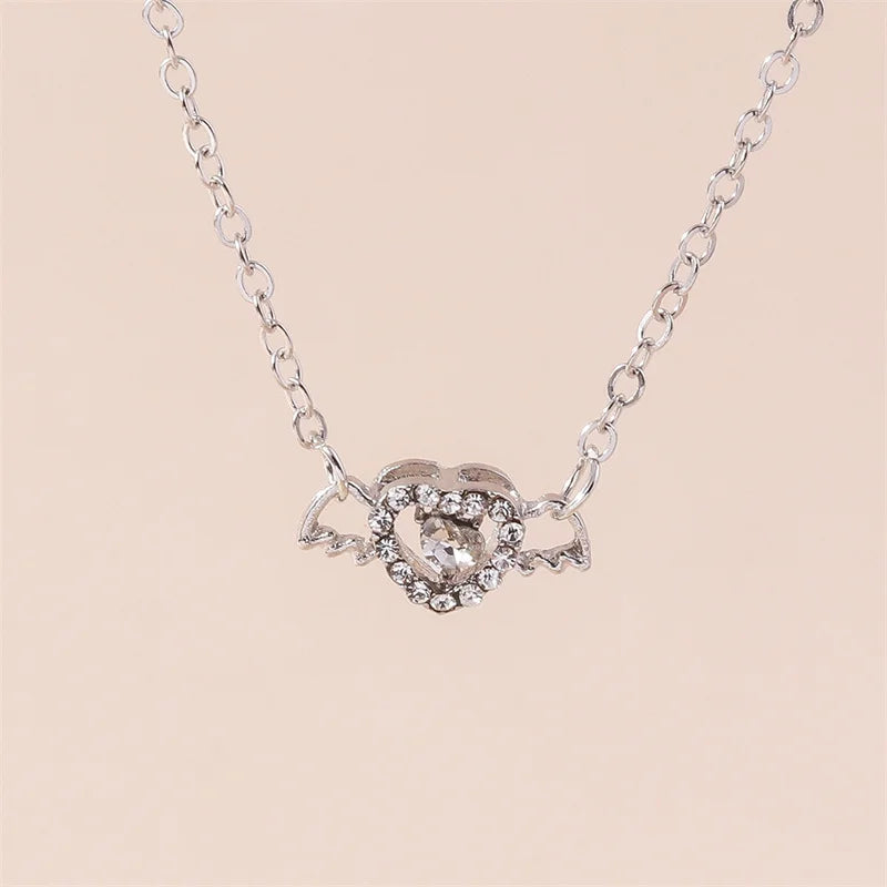 Y2k cristal borboleta coração colar moda kpop brilhante clavícula corrente colares para mulheres meninas nova tendência presentes de festa jóias