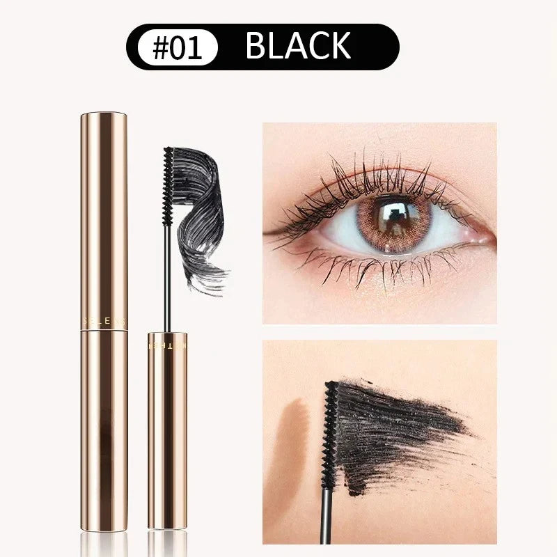 Rímel de fibra de seda 4d, curvador grosso, ultrafino, extensão de cílios, preto, marrom, à prova d'água, feminino, cosmético para os olhos