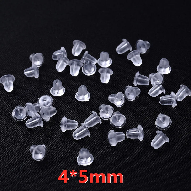 100-500 pçs transparente macio borracha de silicone brinco volta orelha rolha fecho para fazer brinco diy jóias descobertas atacado