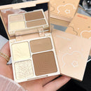 Destaque reparação fosco brilho fino abrangente paleta de quatro cores silhueta nariz sombra paletas de maquiagem rosto brilho