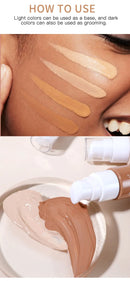 Base líquida corretivo eficaz à prova d'água resistente ao suor maquiagem cosméticos profissionais