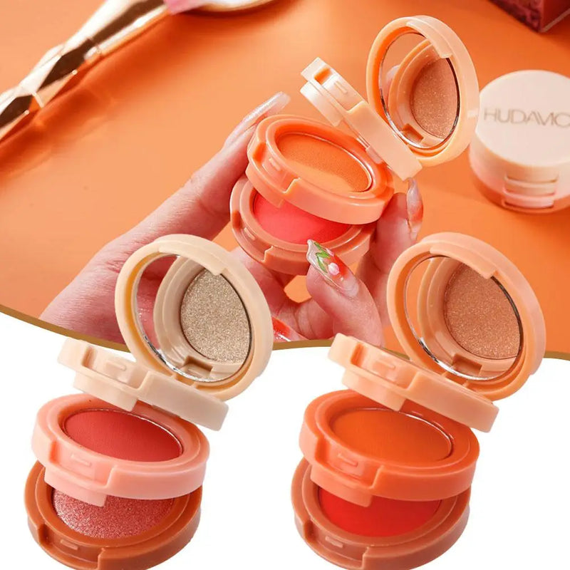 3 em 1 fosco iluminador blush paleta perolado blush brilhante sombra multifuncional rosto maquiagem paleta cosméticos femininos quente
