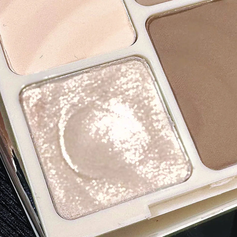 Destaque reparação fosco brilho fino abrangente paleta de quatro cores silhueta nariz sombra paletas de maquiagem rosto brilho