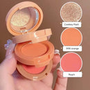 3 em 1 fosco iluminador blush paleta perolado blush brilhante sombra multifuncional rosto maquiagem paleta cosméticos femininos quente