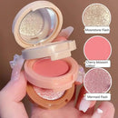 3 em 1 fosco iluminador blush paleta perolado blush brilhante sombra multifuncional rosto maquiagem paleta cosméticos femininos quente