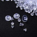 100-500 pçs transparente macio borracha de silicone brinco volta orelha rolha fecho para fazer brinco diy jóias descobertas atacado