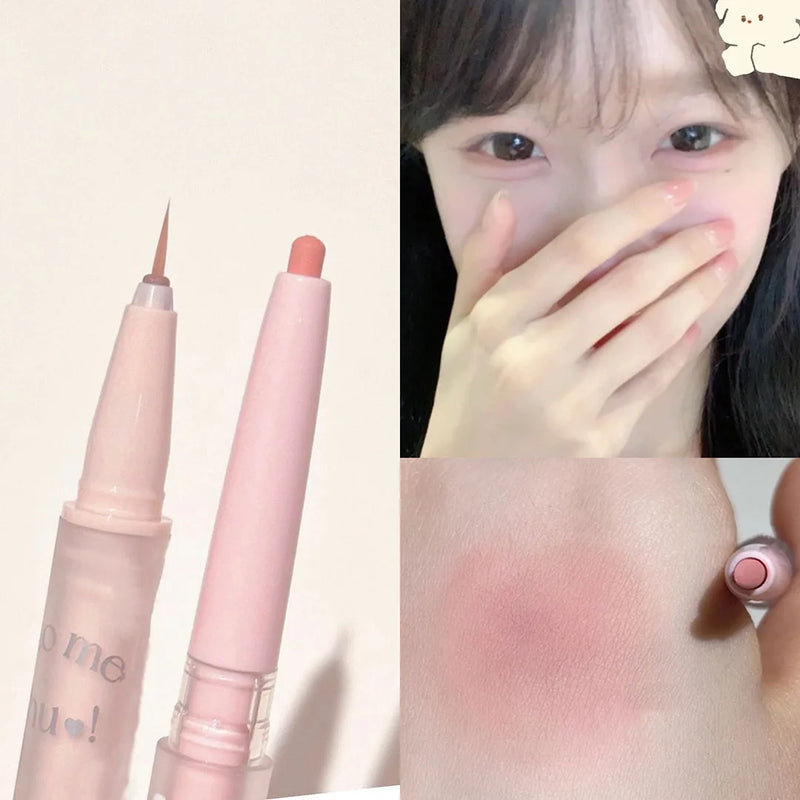 Multifuncional Double Ended Deitado Silkworm Lápis, Highlighter Maquiagem Pen, Nude Líquido, Contour Liner, Eye Brightener, Make Up Stick