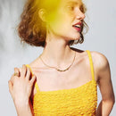 Moda europeia e americana simples aço inoxidável cor dourada corrente de clavícula para moda feminina colares curtos joias