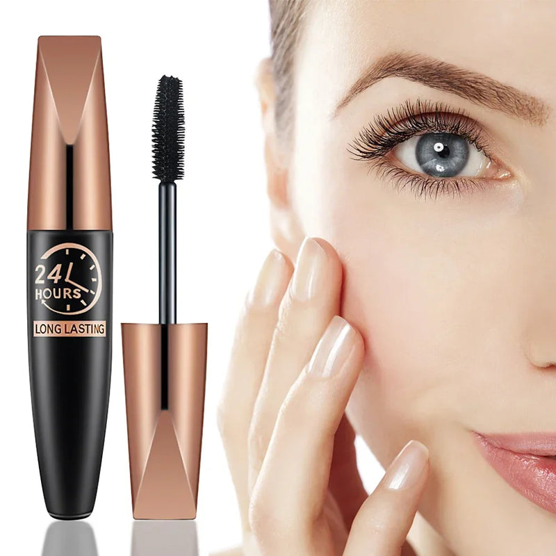 Impermeável cílios extensão rímel, alonga fibra de seda preta, maquiagem feminina, cosméticos, 5D