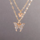 Y2k cristal borboleta coração colar moda kpop brilhante clavícula corrente colares para mulheres meninas nova tendência presentes de festa jóias