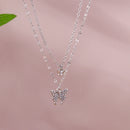 Y2k cristal borboleta coração colar moda kpop brilhante clavícula corrente colares para mulheres meninas nova tendência presentes de festa jóias