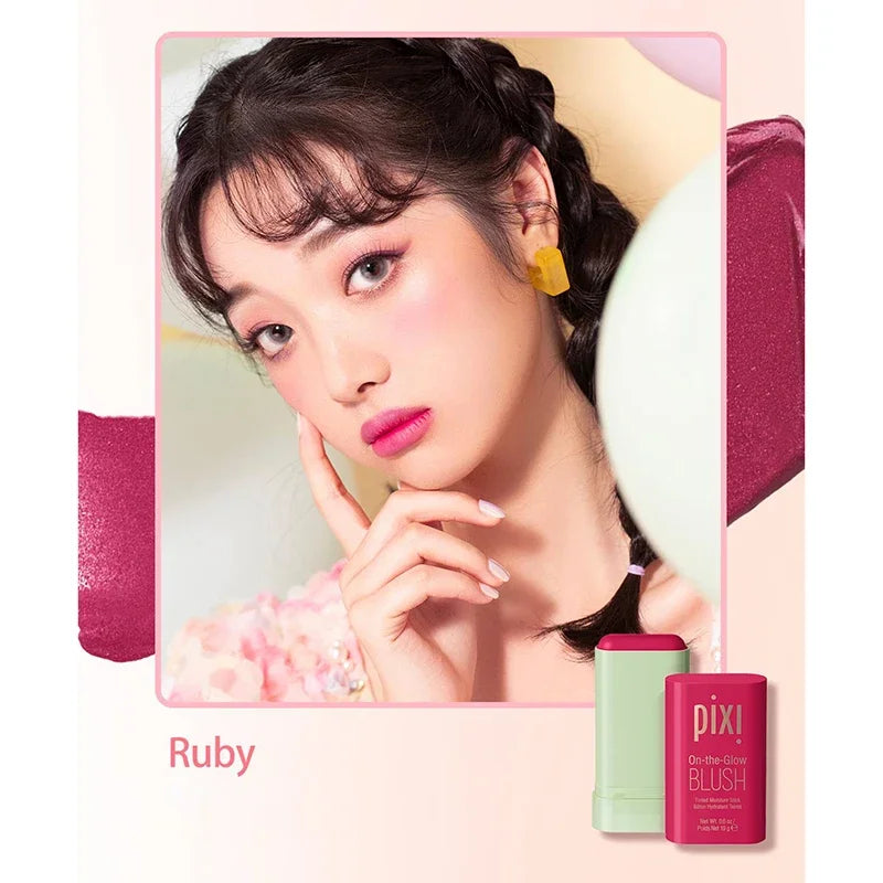 Tinta labial e bochecha hidratada Blush Stick, Brilho sedoso, Blush creme, tubos de cosméticos, maquiagem fosca, 3 em 1