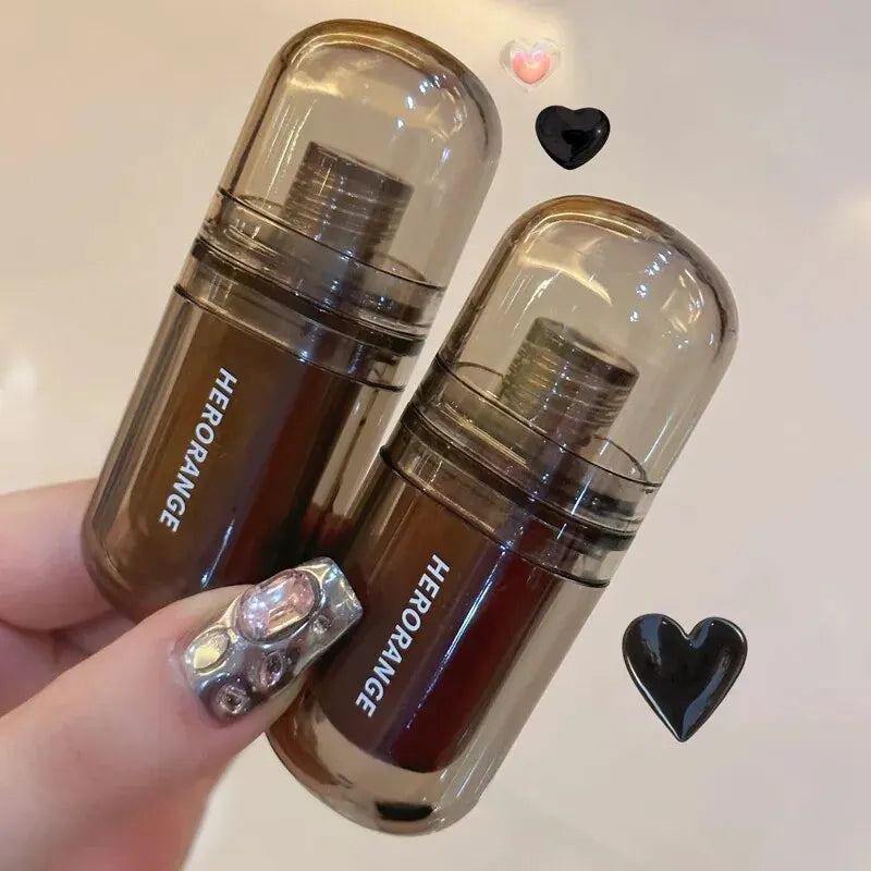 HERORANGEHR564-Enveloping Ice Night Mirror Lip Glaze, Hidratante, Film Forming, Rapidamente