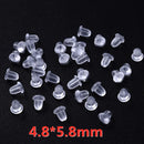 100-500 pçs transparente macio borracha de silicone brinco volta orelha rolha fecho para fazer brinco diy jóias descobertas atacado